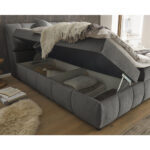 BED MET MATRAS 180 cm x 200 cm, textiel, houtmateriaal grafietkleur thumbnail 5