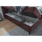 BED MET MATRAS 180 cm x 200 cm, textiel, houtmateriaal, auberginekleur thumbnail 5