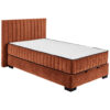 BED MET MATRAS 120 cm x 200 cm, textiel, cognackleurig houtmateriaal