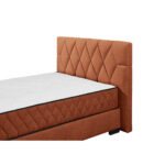 BED MET MATRAS 140 cm x 200 cm, houtmateriaal, cognackleurig textiel thumbnail 7