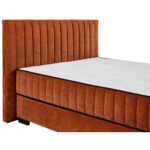 BED MET MATRAS 140 cm x 200 cm, textiel, cognackleurig houtmateriaal thumbnail 6