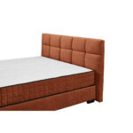BED MET MATRAS 160 cm x 200 cm, textiel, cognackleurig houtmateriaal thumbnail 5