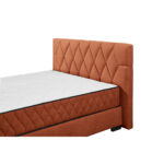 BED MET MATRAS 160 cm x 200 cm, houtmateriaal, cognackleurig textiel thumbnail 3