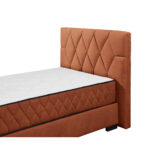 BED MET MATRAS 120 cm x 200 cm, textiel, cognackleurig houtmateriaal thumbnail 7