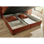 BED MET MATRAS 180 cm x 200 cm, textiel, cognackleurig houtmateriaal thumbnail 6