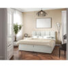 BED MET MATRAS 140 cm x 200 cm, hout, textiel, houtmateriaal wit