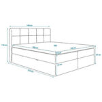 BED MET MATRAS 140 cm x 200 cm, hout, textiel, houtmateriaal wit thumbnail 3
