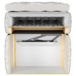 BED MET MATRAS 140 cm x 200 cm, hout, textiel, houtmateriaal wit thumbnail 4