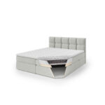 BED MET MATRAS 140 cm x 200 cm, hout, textiel, houtmateriaal wit thumbnail 5