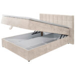 BED MET MATRAS 200 cm x 140 cm, hout, wit textiel thumbnail 2