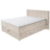 BED MET MATRAS 200 cm x 140 cm, hout, wit textiel