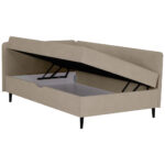BED MET MATRAS 120 cm x 200 cm, wit textiel thumbnail 3