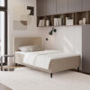 BED MET MATRAS 120 cm x 200 cm, wit textiel