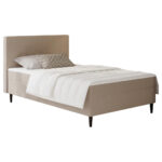 BED MET MATRAS 120 cm x 200 cm, wit textiel thumbnail 2