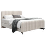 BED MET MATRAS 180 cm x 200 cm, hout, textiel, houten materiaal wit thumbnail 2