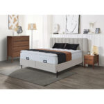 BED MET MATRAS 160 cm x 200 cm, metaal, textiel, houtmateriaal wit thumbnail 3