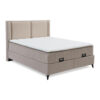 BED MET MATRAS 180 cm x 200 cm, metaal, kunststof, textiel, houtmateriaal wit
