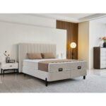 BED MET MATRAS 180 cm x 200 cm, metaal, textiel, houtmateriaal wit thumbnail 4