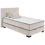 BED MET MATRAS 120 cm x 200 cm, textiel, houtmateriaal wit thumbnail 4