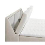 BED MET MATRAS 160 cm x 200 cm, textiel, houtmateriaal wit thumbnail 5