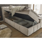 BED MET MATRAS 180 cm x 200 cm, houten materiaal, wit textiel thumbnail 7