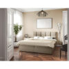 BED MET MATRAS 140 cm x 200 cm, hout, textiel, houten materiaal wit