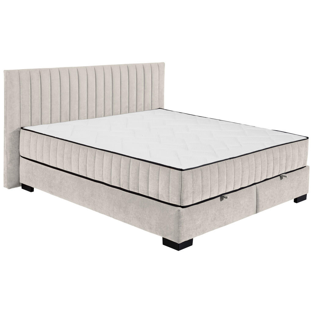 BED MET MATRAS 180 cm x 200 cm, textiel, houtmateriaal wit