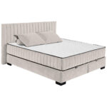 BED MET MATRAS 180 cm x 200 cm, textiel, houtmateriaal wit thumbnail 3