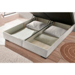 BED MET MATRAS 180 cm x 200 cm, textiel, houtmateriaal wit thumbnail 6
