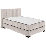 BED MET MATRAS 140 cm x 200 cm, textiel, houtmateriaal wit thumbnail 1
