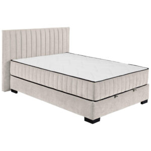 BED MET MATRAS 140 cm x 200 cm, textiel, houtmateriaal wit