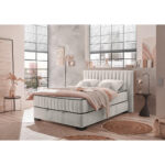 BED MET MATRAS 140 cm x 200 cm, textiel, houtmateriaal wit thumbnail 2