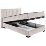 BED MET MATRAS 140 cm x 200 cm, textiel, houtmateriaal wit thumbnail 4