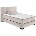 BED MET MATRAS 140 cm x 200 cm, textiel, houtmateriaal wit thumbnail 5