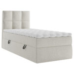 BED MET MATRAS 90 cm x 200 cm, hout, textiel, houten materiaal wit thumbnail 5