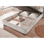 BED MET MATRAS 140 cm x 200 cm, textiel, houtmateriaal wit thumbnail 7