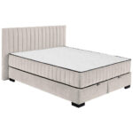 BED MET MATRAS 160 cm x 200 cm, textiel, houtmateriaal wit thumbnail 1