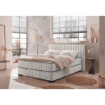 BED MET MATRAS 160 cm x 200 cm, textiel, houtmateriaal wit thumbnail 2