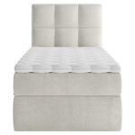 BED MET MATRAS 90 cm x 200 cm, hout, textiel, houten materiaal wit thumbnail 6