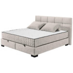 BED MET MATRAS 160 cm x 200 cm, textiel, houtmateriaal wit thumbnail 3