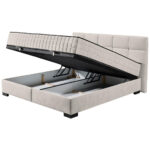 BED MET MATRAS 160 cm x 200 cm, textiel, houtmateriaal wit thumbnail 4