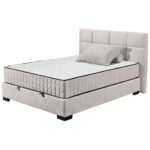 BED MET MATRAS 140 cm x 200 cm, textiel, houtmateriaal wit thumbnail 4