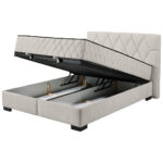 BED MET MATRAS 140 cm x 200 cm, textiel, houtmateriaal wit thumbnail 3