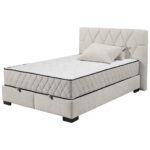 BED MET MATRAS 140 cm x 200 cm, textiel, houtmateriaal wit thumbnail 4