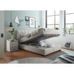 BED MET MATRAS 140 cm x 200 cm, textiel, houtmateriaal wit thumbnail 5
