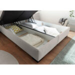 BED MET MATRAS 140 cm x 200 cm, textiel, houtmateriaal wit thumbnail 6