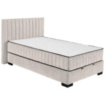 BED MET MATRAS 120 cm x 200 cm, textiel, houtmateriaal wit thumbnail 1