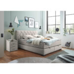 BED MET MATRAS 160 cm x 200 cm, houten materiaal, wit textiel thumbnail 2