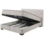 BED MET MATRAS 160 cm x 200 cm, houten materiaal, wit textiel thumbnail 4