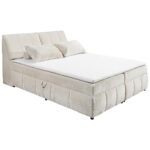 BED MET MATRAS 180 cm x 200 cm, houten materiaal, wit textiel thumbnail 4